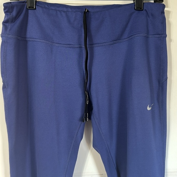 Women’s Nike Dri Fit Running Capri Leggings Size L Indigo - Picture 10 of 16